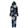 thumbnail image 2 of Fgnfyis Pyjamas de Famille à Imprimé de Noël, Tenue d'Intérieur à Capuche, Pyjamas de Noël pour Femmes, Bleu_005 TG, 2 of 6