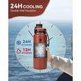 thumbnail image 6 of Santeco Stainless Steel Ktwo Water Bottle 24 fl oz, Red, 6 of 9