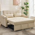 thumbnail image 2 of Sofa Bed Couch, Futon Sleeper Couches with Pull Out Bed, USB Convertible Sofa Cama for Small Spaces, Living Room or Rv 3 in 1 Loveseat Furniture That Turns into Lounge Recliner, 2 of 9