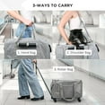 thumbnail image 5 of Pet Carrier With Wheels for Dogs Up To 15lbs – Airline Approved Dog Carrier - Rolling Pet Carrier w/ Removable Wheels & Washable Plush Mat – Cat Travel Carrier w/ Telescopic Handle & Shoulder Strap, 5 of 6