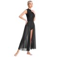 thumbnail image 3 of iiniim Womens Floral Lace Patchwork Lyrical Dance Open Back Sleeveless Leotard Dress for Stage Black XL, 3 of 7