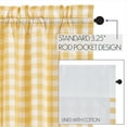 thumbnail image 5 of VHC Brands Annie Buffalo Check Farmhouse 16"x60" Valance Yellow Rod Pocket Cotton Kitchen Window Curtains, 5 of 7
