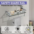 thumbnail image 6 of Woindo Bathroom Glass Shelf with Full-coverage Railing, Floating Tempered Glass Bathroom Wall Shelf Rectangle 16 Inch Over The Toilet Storage Cabinet, Towels, Gaming Floating Shelves, 6 of 9