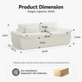 thumbnail image 2 of 89" Cloud Boneless Loveseat Sofa Couch, Deep Seat 2-Seater Comfy Chenille White Couch with Lumbar Pillows, Modern Compressed Living Room Sofa, 2 of 7