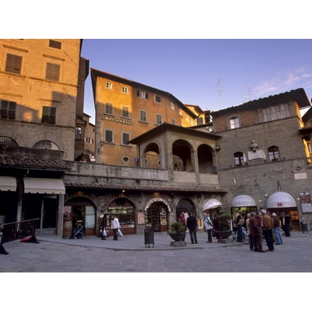 Piazza Della Repubblica in the Evening in the Medieval Town of Cortona, Tuscany, Italy, Europe Print Wall Art By Patrick