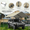 thumbnail image 5 of Grezjxc 10x20 ft Metal Carport Car Canopy Portable Car Tent Garage, Beige, 5 of 8