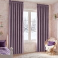 thumbnail image 6 of JIUZHEN Lavender Velvet Rod Pocket Blackout Curtains - Thermal Insulated Soft Velvet Window Treatments with Rod Pocket for Bedroom Living Room, 2 Panels with Tiebacks, 52W x 84L, 6 of 12