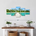 thumbnail image 2 of Elephant Stock Canareef Resort Jetty Wall Art - Horizontal Multi Panel Canvas - 5 Pieceliving Room Wall Decor - Photography Nautical Multi Panel - Blue And Turquoise Decor - 29" x 12", 2 of 4