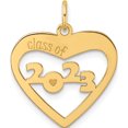 thumbnail image 1 of 14K Yellow Gold Polished Class Of 2023 Cut Out Heart Charm (Width 20) (Length 23.6) - Jbsp, 1 of 5