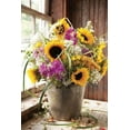 thumbnail image 2 of Hoover, Irvin 23x32 White Modern Wood Framed Museum Art Print Titled - Wildflowers in Bucket, 2 of 4