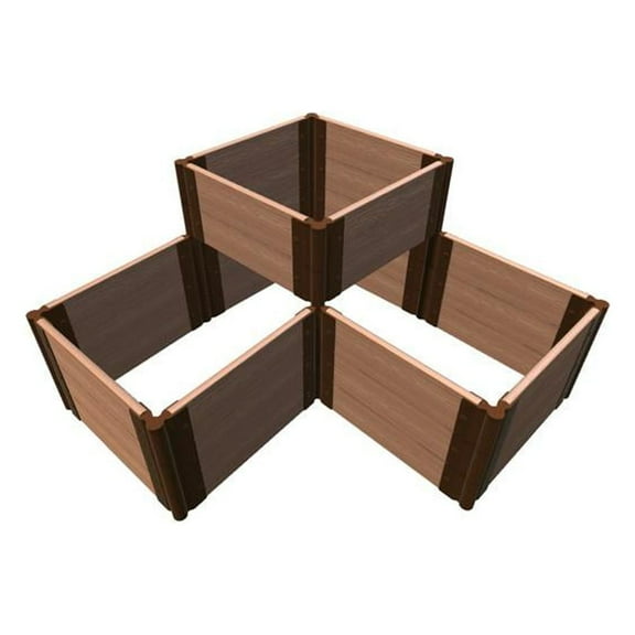 Frame It All TOOL-FREE CLASSIC SIENNA 'CHATEAU MARMONT' 4' X 4' 5-LEVEL RAISED GARDEN BED (TERRACED) - 1" PROFILE