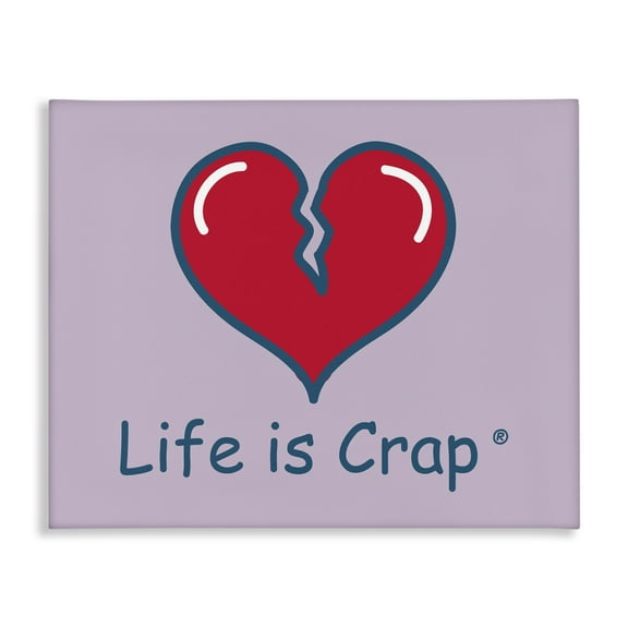 Stupell Industries Life Is Crap Heartbreak Novelty & Humor Painting Wrapped Canvas Art Print Wall Art, 20 x 16