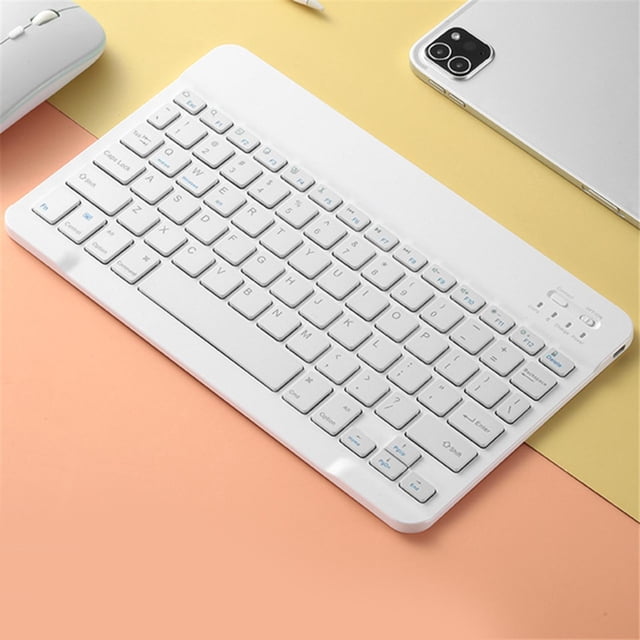 Bluetooth inteligente inalámbrico ultradelgado de 10 pulgadas para ordenador portátil de de usar - Blanco Macarena Teclado inalámbrico Bluetooth
