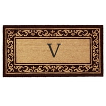 Calloway Mills 120063672V 3 x 6 ft. Kendall Monogram Rectangular Doormat, Natural & Black - Letter V