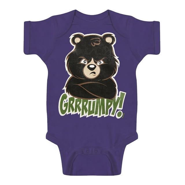 Body Ours Grrrumpy pour Tout-Petits - Violet - 6 Mois