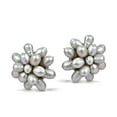 thumbnail image 4 of Classic Statement Pearl Bridal Floral Cluster Clip-on Non Pierced Earrings, 4 of 6