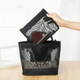 thumbnail image 6 of 3-Piece Set of Mesh Makeup Bags | Black Nylon Travel Organizer Pouches with Zipper | Small, Medium & Large Bags for Women, School, Office & Toiletries, 6 of 9