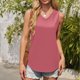 thumbnail image 2 of Sudaderas con capucha para mujer,Blusa informal de manga corta con cuello en V para mujer, color liso, 95 % poliéster, 5 % elastano, largo regular para uso diario, sopatenor, 2 of 9