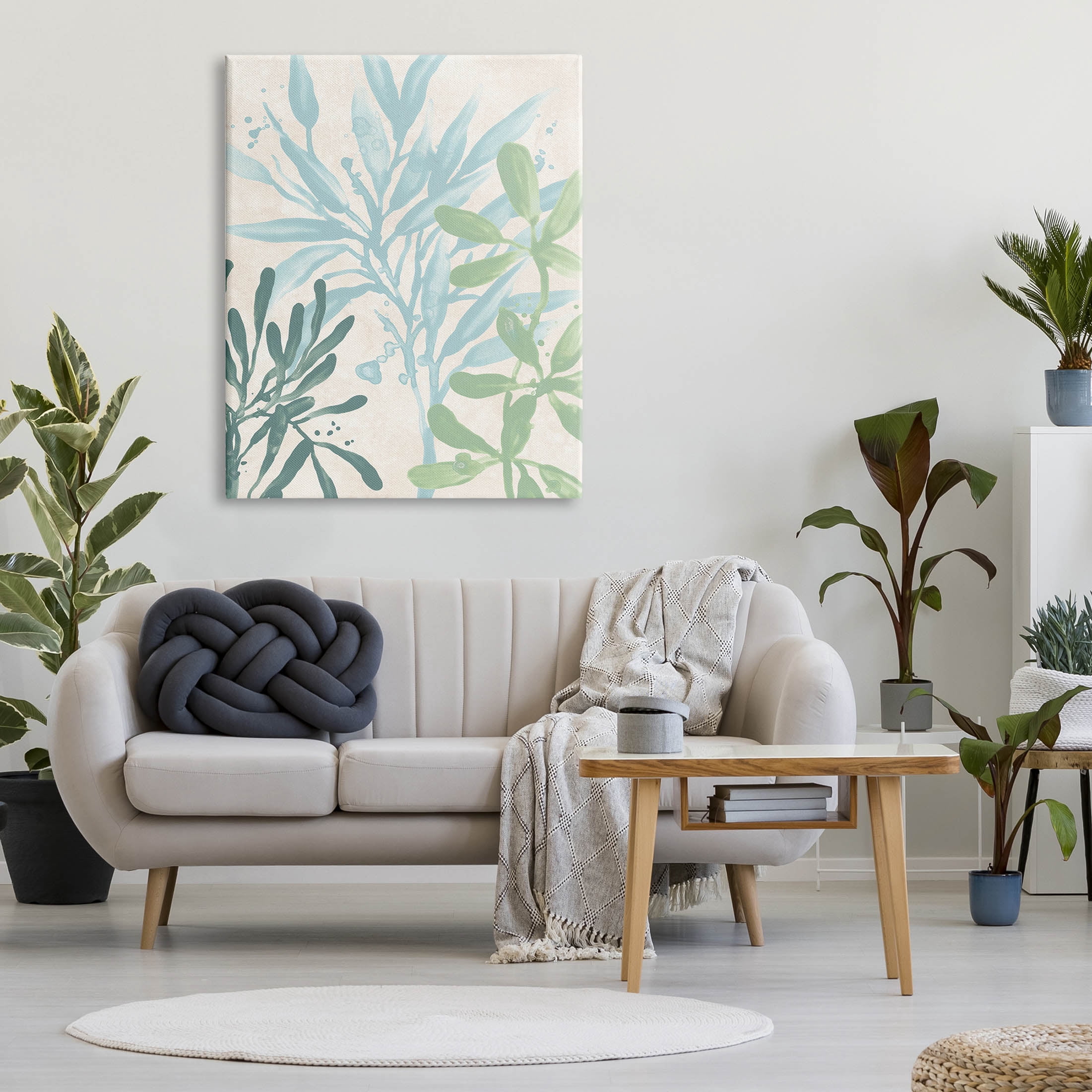 Stupell Industries Marine Seaweed Plant Leaves Graphic Art Gallery Wrapped Canvas Print Wall Art, Design by June Erica Vess