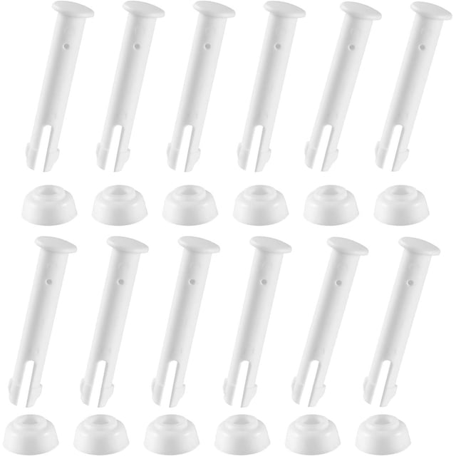 Paquete de 12 pasadores de plástico para juntas de piscina y sellos de goma para piscinas con marco de metal redondo sobre el suelo y marco de metal rectangular Intex (2,36 pulgadas)