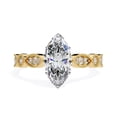 thumbnail image 2 of Solitaire Engagement Ring for Women Center 10x5mm Marquise and Round Cut Lab Created Moissanite Beaded Promise Rings In 14K Yellow Gold Over Sterling Silver Jewelry Gift for Her, Size 9.5, 2 of 6