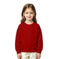 thumbnail image 2 of Kids Sweatshirt for Girls Solid Long Sleeve Top Crewneck Soft Pullover Casual School Kids Shirt 5-14 Years, 2 of 5