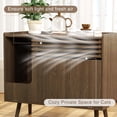 thumbnail image 5 of Cat Litter Box Enclosure,Mid-Century Hidden Litter Box Furniture with Cat Scratch Pad,Litter Box Cabinet with Flip-Down Opening Door Cat Washroom End Table,Brown, 5 of 9