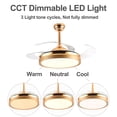 thumbnail image 4 of 36'' LED Retractable Blades Ceiling Fan with Remote Control and Light Kit Included, 4 of 8