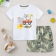 thumbnail image 2 of kpoplk Toddler Boys T-shirts and Shorts 2 Pcs Dinosaur Short Set Summer Clothes Outfit Size 6-7 Years,White, 2 of 9