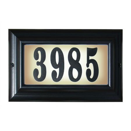 QualArc 15 in. Edgewood Large Do It Yourself Kit Lighted Address Plaque in Black Frame Color