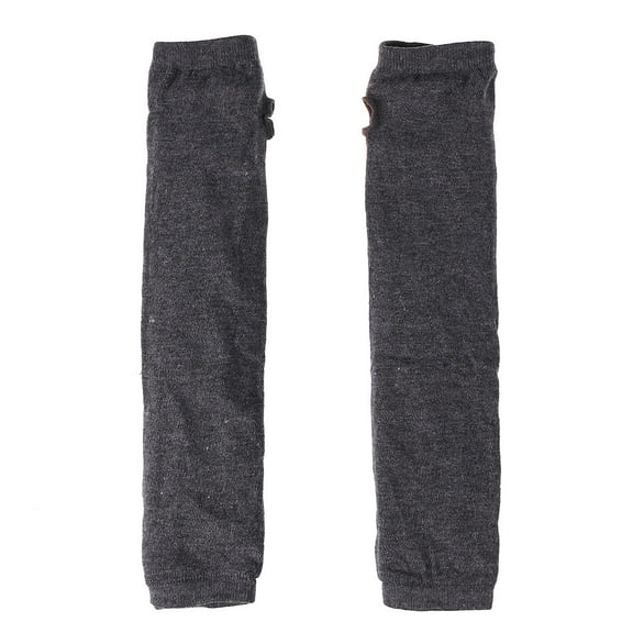 Raindrops Warm Winter Long Gloves with Thumb Hole Made of Woolen Yarn for Women Dark Grey