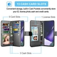 thumbnail image 2 of Galaxy Note 20 Ultra Case, Samsung Galaxy Note 20 Ultra Wallet Case, Takfox PU Leather Case Cash ID Credit Card Slots Holder Flip Phone Case Kickstand Detachable Magnetic Hard Cases & Strap, Black, 2 of 7