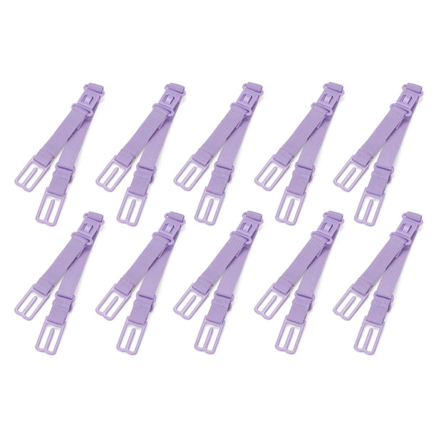 Soporte de correas de sujetador ajustable antideslizante con banda elástica para mujer 10 piezas uxcell Púrpura L*W:7.9'*0.39'