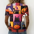 thumbnail image 4 of DORKASM Women's Halloween Costumes Short Sleeve Skeleton Causal Pullover V Neck Funny Print Pumpkin Fall Winter Shirt Ghost Graphic 2026 Comfy Tshirt White L, 4 of 5