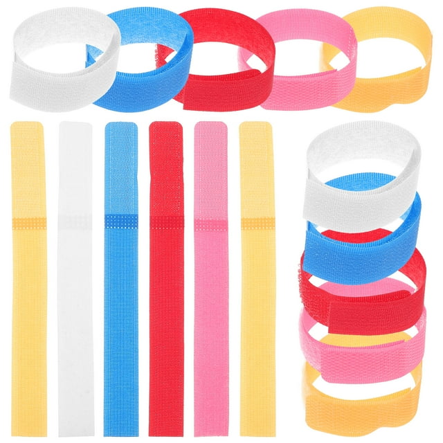 50 bridas para cables, organizadores de cables para electrodomésticos, correas de gancho y bucle, color aleatorio