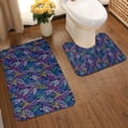 thumbnail image 2 of Yiaed Cute Line Fish Print Bathroom Mat Set 2 Pieces Mat Anti-Skid Pad Ultra Soft and Absorbent Bathroom Bath Mat Contour Bath Rugs for Toilet Base, 2 of 6