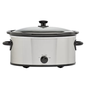 Mainstays 6-Quart Stainless Steel Slow Cooker with Glass Lid