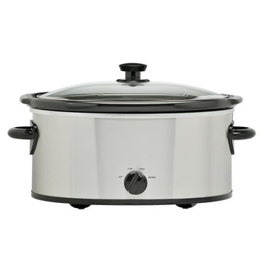 Mainstays 6 Qt Manual Slow Cooker, Stainless Steel