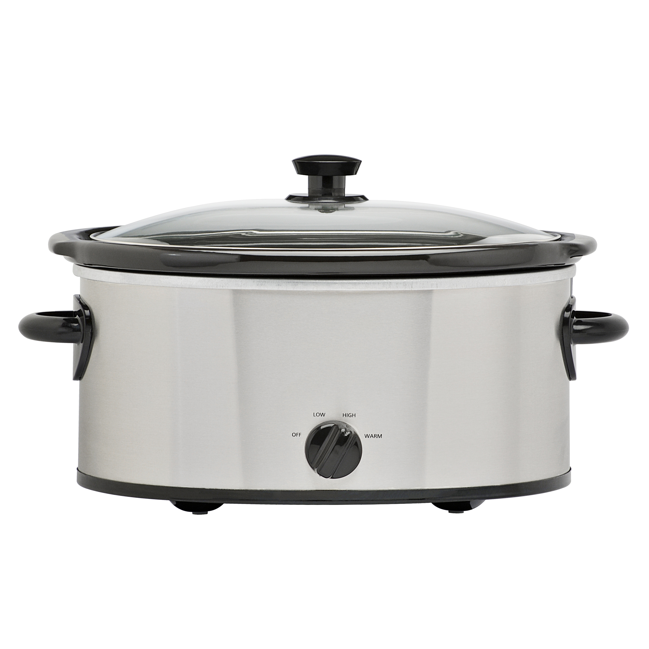 Mainstays 6-Quart Stainless Steel Slow Cooker with Glass Lid photo 1