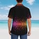 thumbnail image 4 of Fotbe Colorful Sparkling Camisa Hawaiana para Hombre Unisex – Camisa Casual de Verano con Botones de Manga Corta de Algodón y Lino,Large, 4 of 7