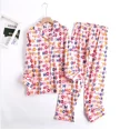 thumbnail image 1 of Pyjama en Flanelle de Coton pour la Maison Imprimé Simple Ample Automne et Hiver Manches Longues Ensemble de Pyjamas pour Femmes tzw, 1 of 6