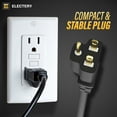 thumbnail image 6 of 12 Ft Black Indoor Outdoor Extension Cord, Heavy Duty Flexible 16 AWG Power Cable, SJTW Waterproof Weather Resistant Wire, 3 Prong Grounded Wire, ELECTERY ETL Listed, 6 of 6