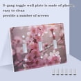 thumbnail image 4 of 3 Gang Switch Covers Blooming Cheery Flowers Light Wall Plate Home Faceplate Switch Plates 6.37”x4.48”, 4 of 8