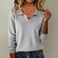 thumbnail image 2 of Horkkom V Neck Sweaters for Women Long Sleeve Pullover Sweaters Causal Solid Color Cozy Sweaters XXXL, 2 of 10