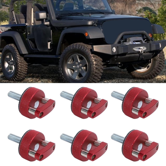 Hard Top Quick Removal Fastener Thumb Screw D Rings Billet Aluminum JK JLU JT Unlimited 2007-2018 Vehicles