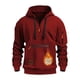 thumbnail image 1 of MHFRRA Sudadera Gruesa para Hombre, Chaqueta Tipo Cárdigan con Bolsillo y Cremallera para Otoño E Invierno Rojo, 1 of 2