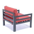 thumbnail image 5 of LeisureMod Chelsea Outdoor Patio Black Aluminum Armchairs With Cushions Set Of 2 in Red, 5 of 6