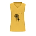 thumbnail image 4 of ALLLIST Sleeveless Spring Tops for Women 2024 Trendy Floral V-Neck Yellow Casual Cotton and Linen T-Shirts Printed Womens Shirts Plus Size, 4 of 4
