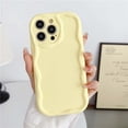 thumbnail image 7 of for iPhone 14 Pro Max Case,Liquid Silicone Phone Case,Candy Color Wavy Edge Women Girly Protective Cover,Shockproof Camera Protection Case for iPhone 14 Pro Max 6.7''(Yellow), 7 of 7