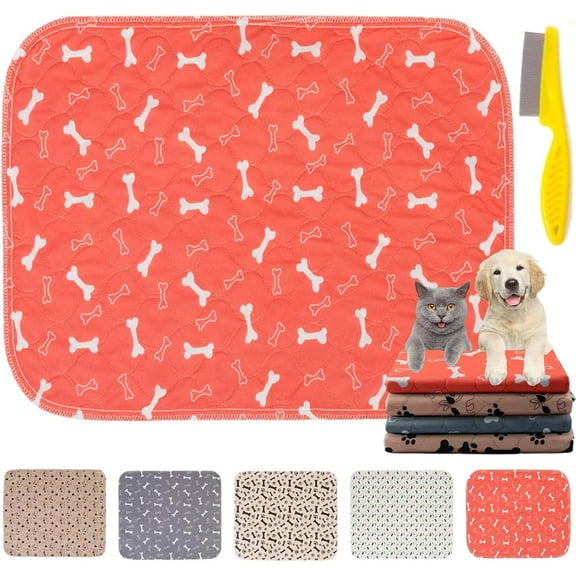PuppyPad with Pheromones, Puppy Pad, PuppyPad Pee Pads, 100% Waterproof Reusable Washable Pee Pads for Dog & Cat, Absorbent/Leak-Proof/Anti-Slip Pet Training Pads for Home/Travel (Red, S 16×24in)